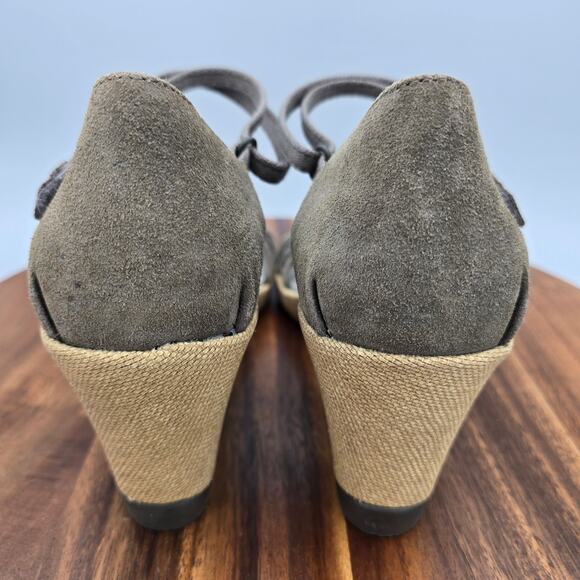 Teva Sandals Women's 9.5 Suede Leather Adjustable Strappy Wedge Comfort Shoes - Picture 4 of 8